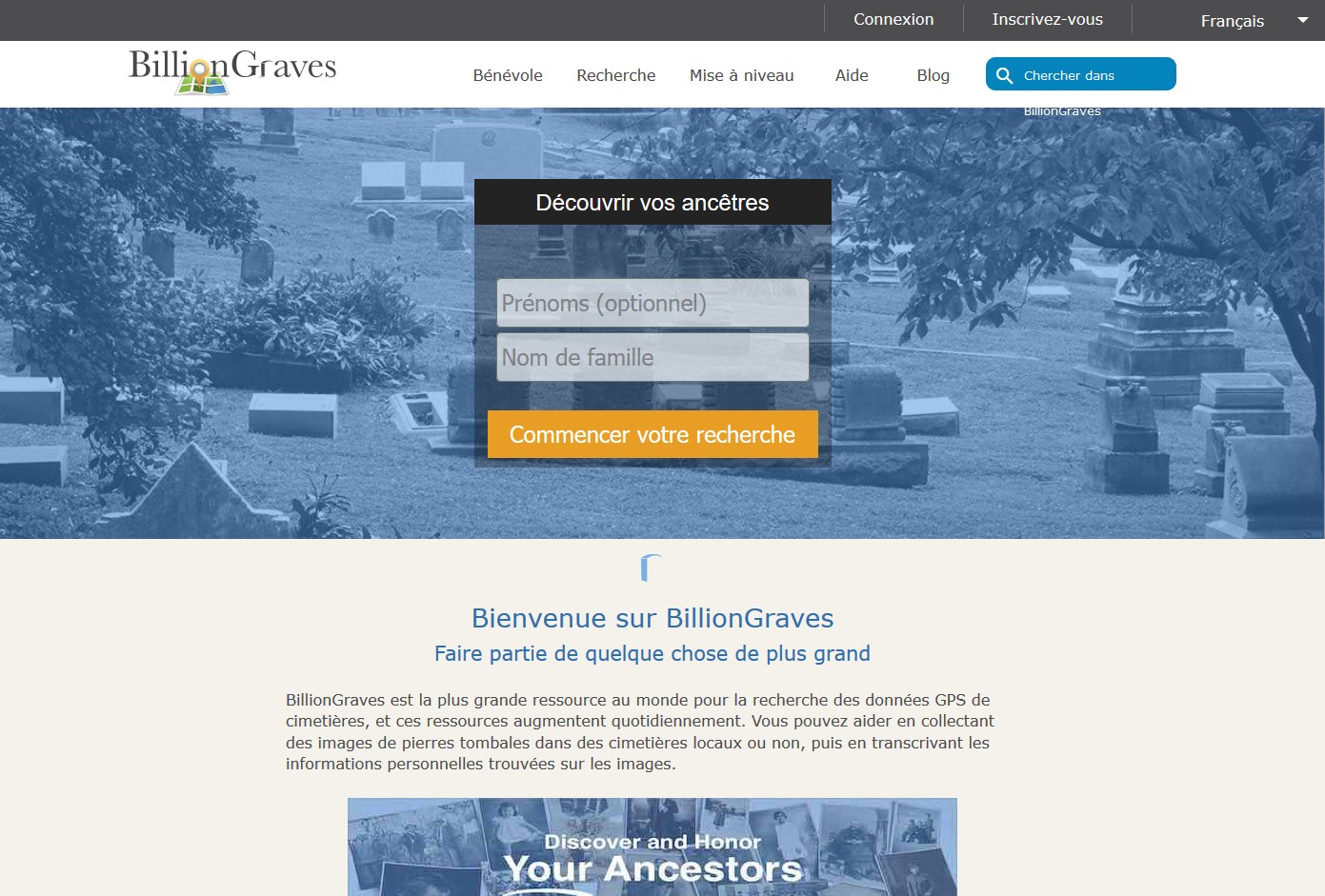 Acceuil Billiongraves