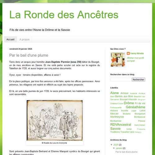 Pourquoi et comment créer un blog de généalogie - Exemple de blog - La ronde des ancêtres